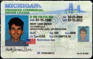 michigan driver's license what font